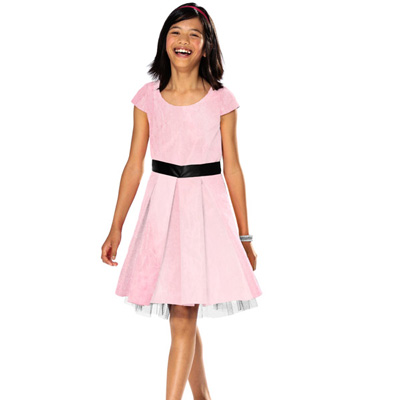 satin abito rosa